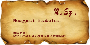 Medgyesi Szabolcs névjegykártya